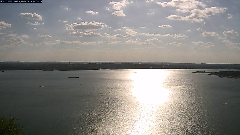 Lake Travis webcam, August 5, 2015 5:15 PM CT