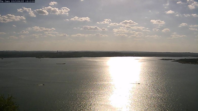 Lake Travis webcam, August 5, 2015 5:20 PM CT
