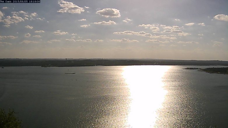 Lake Travis webcam, August 5, 2015 5:25 PM CT