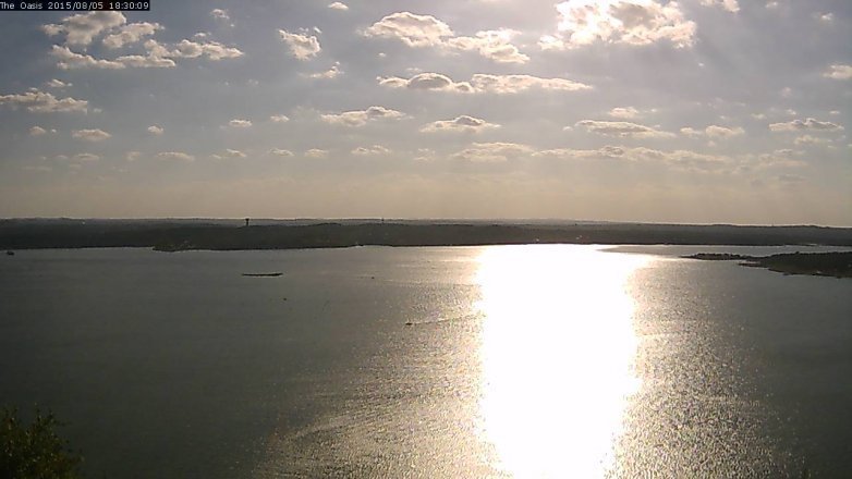 Lake Travis webcam, August 5, 2015 5:35 PM CT