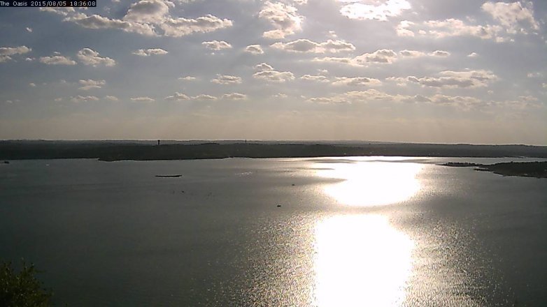 Lake Travis webcam, August 5, 2015 5:45 PM CT