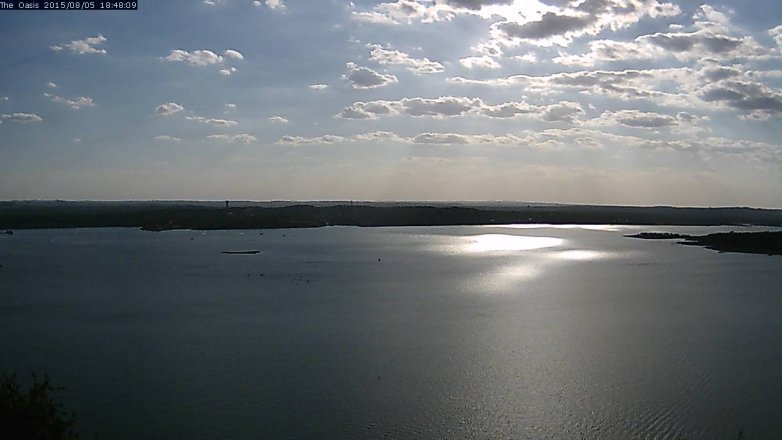Lake Travis webcam, August 5, 2015 5:55 PM CT