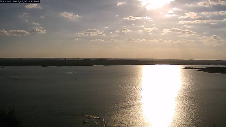 Lake Travis webcam, August 5, 2015 6:05 PM CT