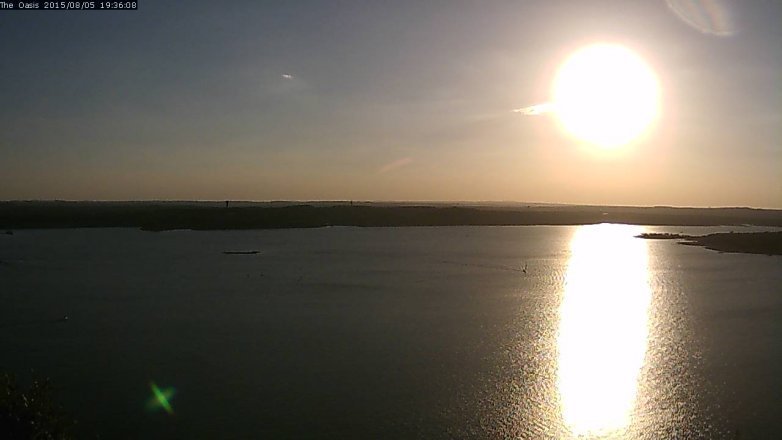 Lake Travis webcam, August 5, 2015 6:40 PM CT