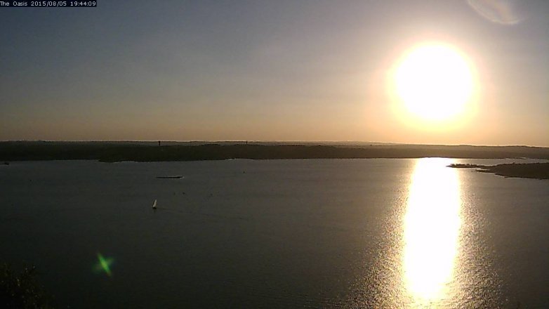 Lake Travis webcam, August 5, 2015 6:50 PM CT