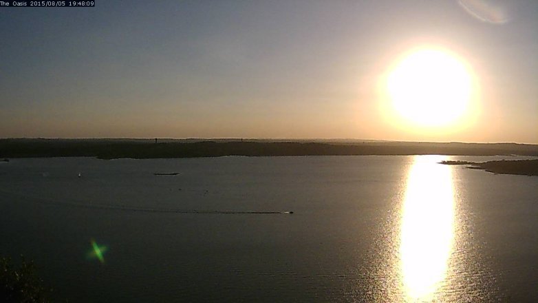 Lake Travis webcam, August 5, 2015 6:55 PM CT