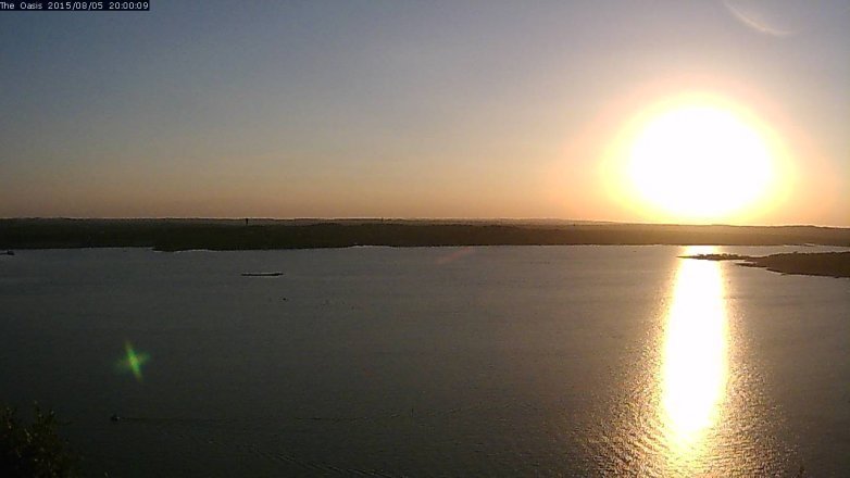 Lake Travis webcam, August 5, 2015 7:05 PM CT