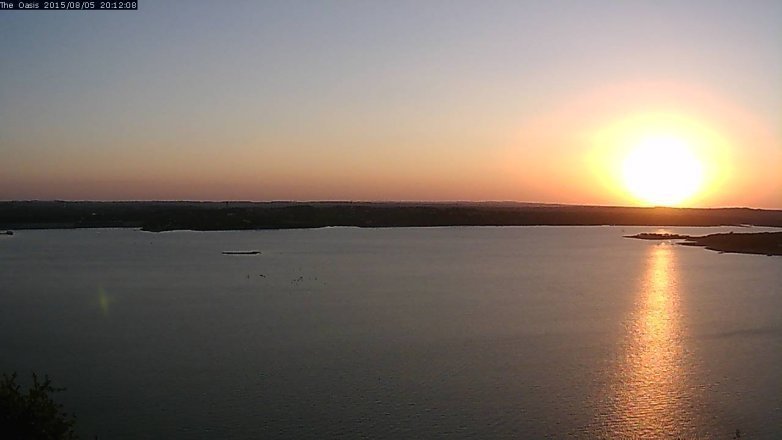 Lake Travis webcam, August 5, 2015 7:20 PM CT