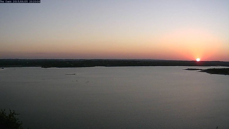 Lake Travis webcam, August 5, 2015 7:25 PM CT