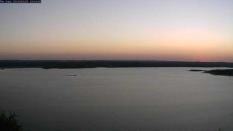 Lake Travis webcam, August 5, 2015 7:30 PM CT