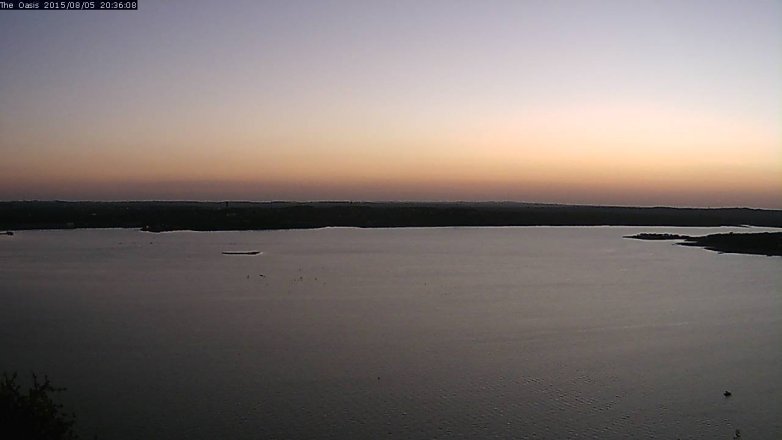 Lake Travis webcam, August 5, 2015 7:45 PM CT