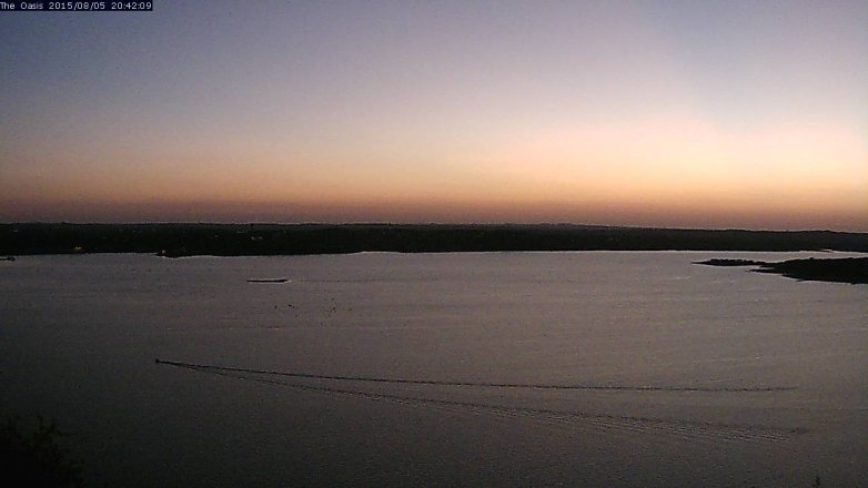 Lake Travis webcam, August 5, 2015 7:50 PM CT
