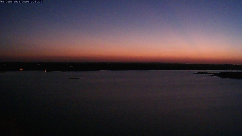 Lake Travis webcam, August 5, 2015 7:55 PM CT