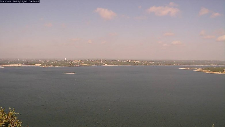 Lake Travis webcam, August 6, 2015 9:00 AM CT