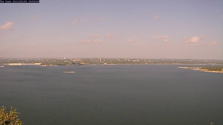 Lake Travis webcam, August 6, 2015 9:05 AM CT