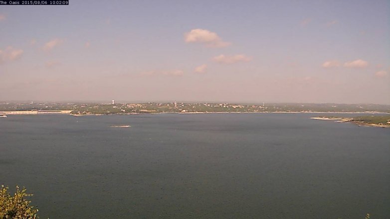 Lake Travis webcam, August 6, 2015 9:10 AM CT