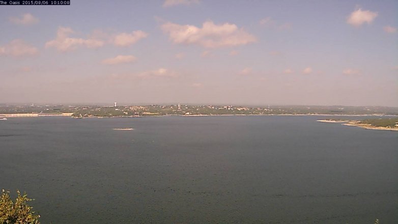 Lake Travis webcam, August 6, 2015 9:15 AM CT