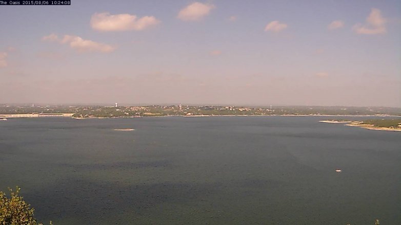 Lake Travis webcam, August 6, 2015 9:30 AM CT