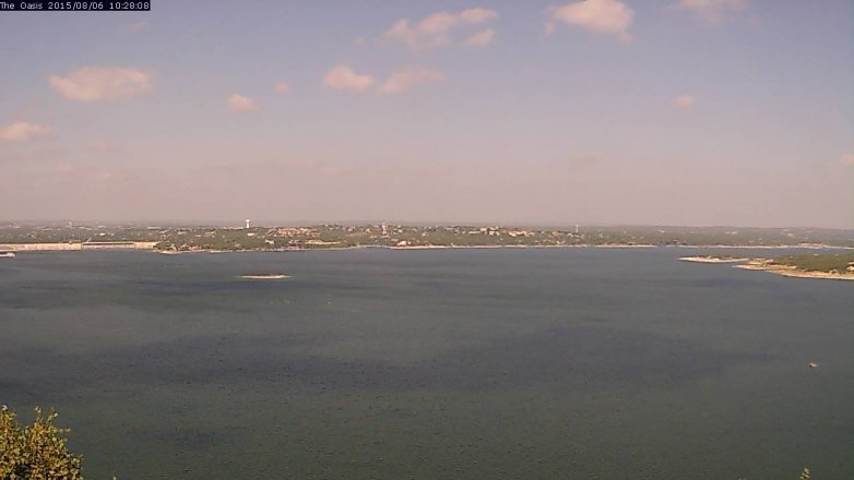 Lake Travis webcam, August 6, 2015 9:35 AM CT