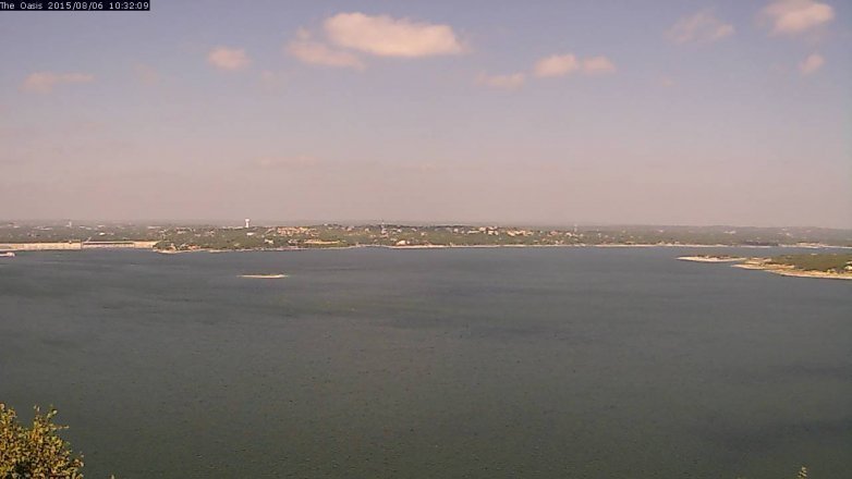 Lake Travis webcam, August 6, 2015 9:40 AM CT