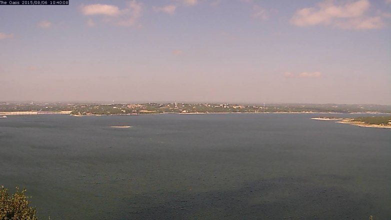 Lake Travis webcam, August 6, 2015 9:45 AM CT