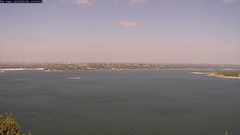 Lake Travis webcam, August 6, 2015 9:50 AM CT