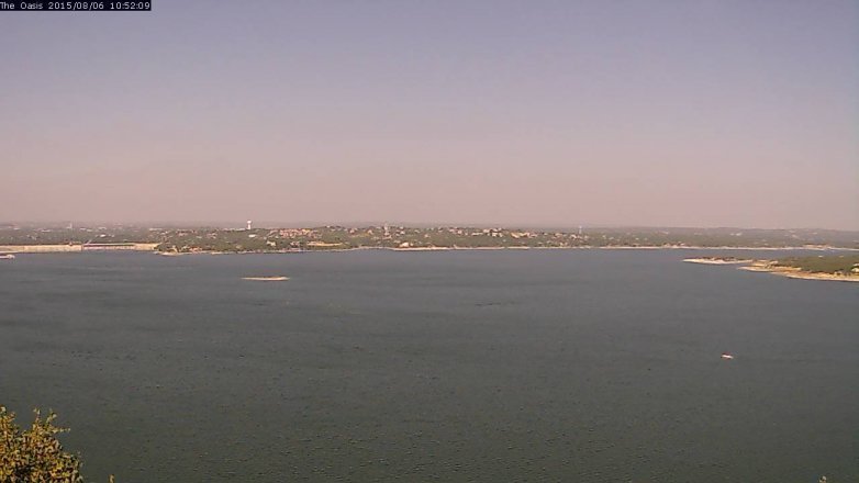 Lake Travis webcam, August 6, 2015 10:00 AM CT