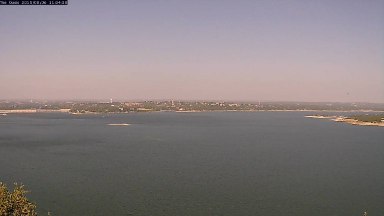 Lake Travis webcam, August 6, 2015 10:10 AM CT