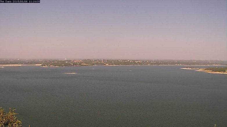 Lake Travis webcam, August 6, 2015 10:20 AM CT