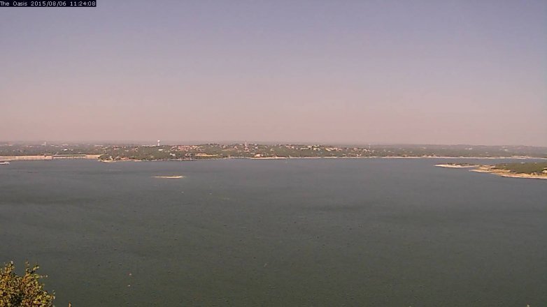 Lake Travis webcam, August 6, 2015 10:30 AM CT