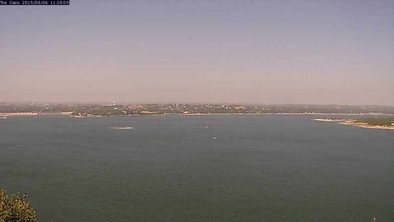 Lake Travis webcam, August 6, 2015 10:35 AM CT