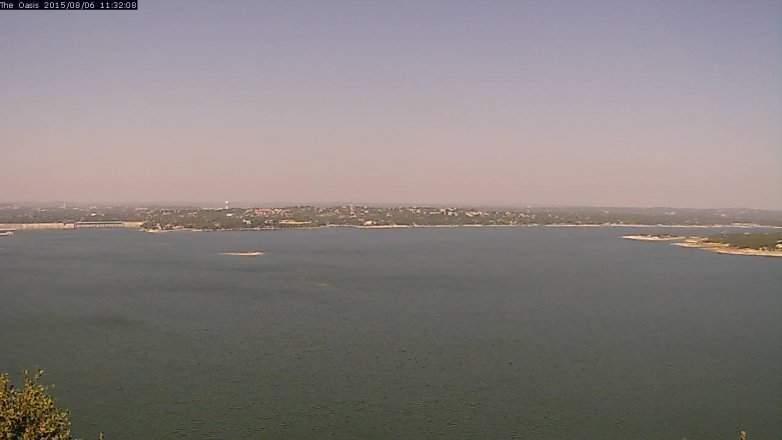 Lake Travis webcam, August 6, 2015 10:40 AM CT