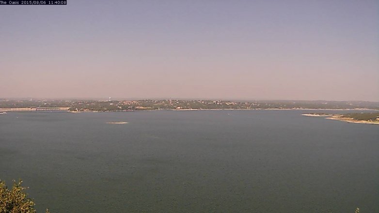 Lake Travis webcam, August 6, 2015 10:45 AM CT