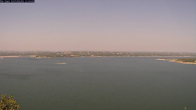 Lake Travis webcam, August 6, 2015 10:50 AM CT