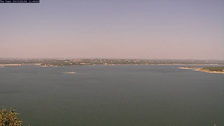 Lake Travis webcam, August 6, 2015 10:55 AM CT