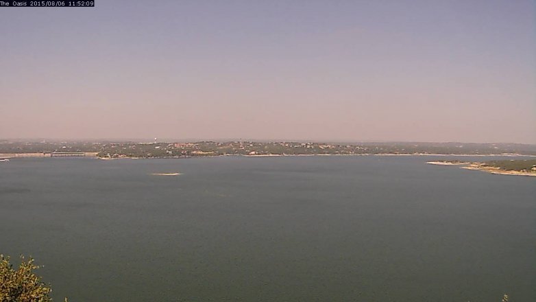 Lake Travis webcam, August 6, 2015 11:00 AM CT