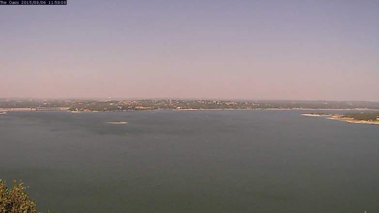 Lake Travis webcam, August 6, 2015 11:05 AM CT