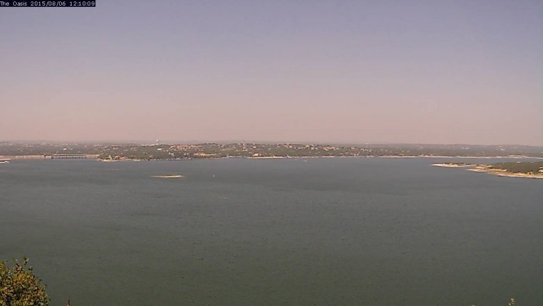 Lake Travis webcam, August 6, 2015 11:15 AM CT