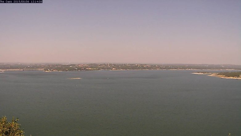 Lake Travis webcam, August 6, 2015 11:20 AM CT