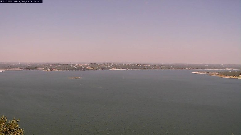 Lake Travis webcam, August 6, 2015 11:25 AM CT