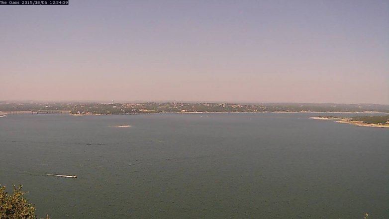 Lake Travis webcam, August 6, 2015 11:30 AM CT
