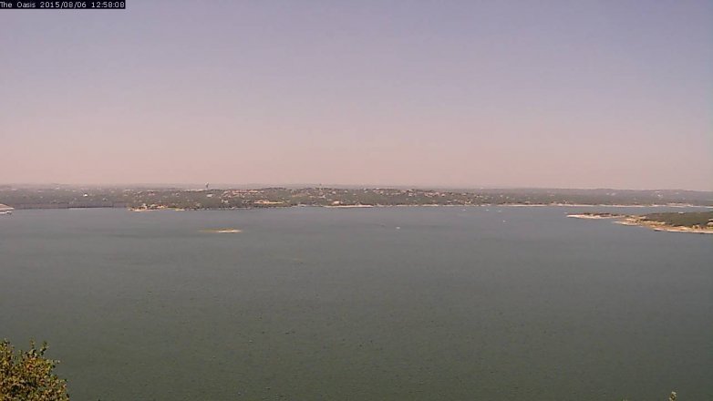 Lake Travis webcam, August 6, 2015 12:05 PM CT