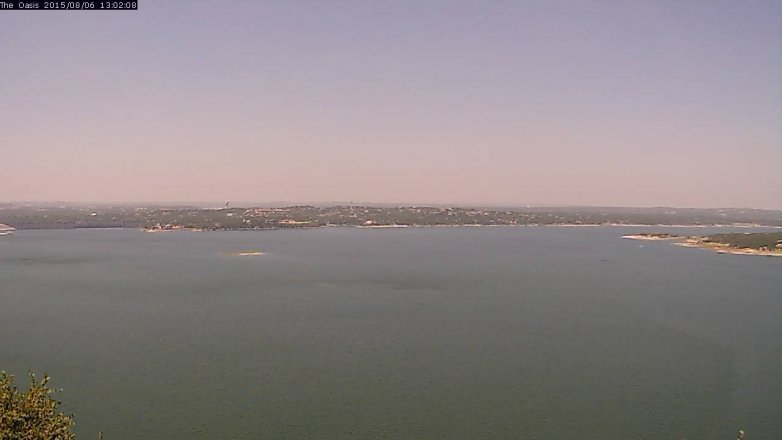 Lake Travis webcam, August 6, 2015 12:10 PM CT