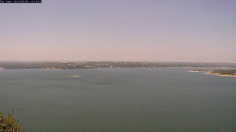 Lake Travis webcam, August 6, 2015 12:15 PM CT