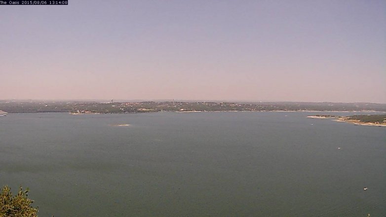 Lake Travis webcam, August 6, 2015 12:20 PM CT