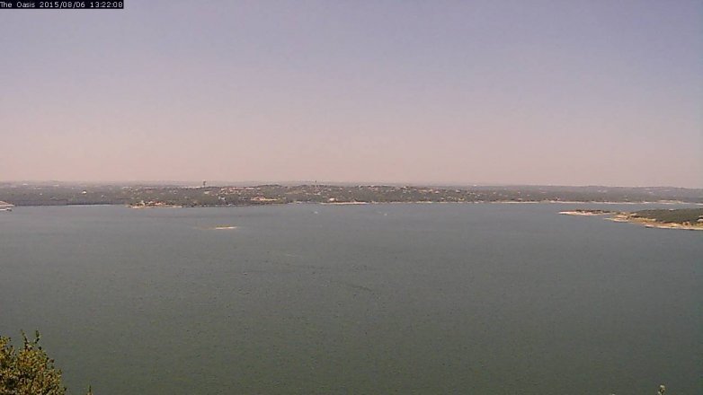 Lake Travis webcam, August 6, 2015 12:30 PM CT