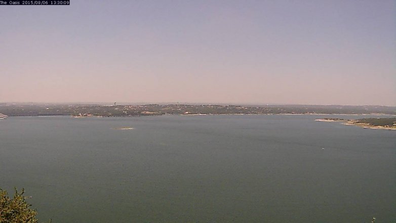Lake Travis webcam, August 6, 2015 12:35 PM CT