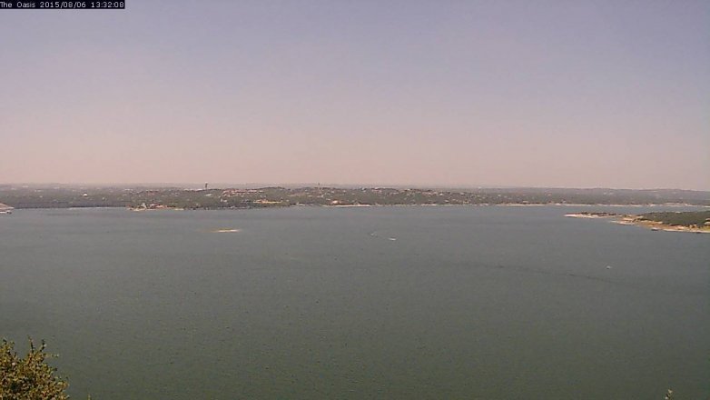 Lake Travis webcam, August 6, 2015 12:40 PM CT