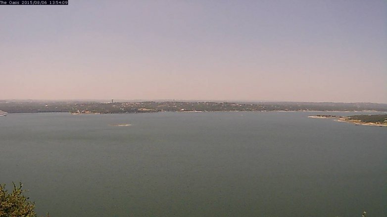 Lake Travis webcam, August 6, 2015 1:00 PM CT