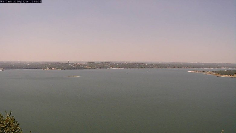 Lake Travis webcam, August 6, 2015 1:05 PM CT
